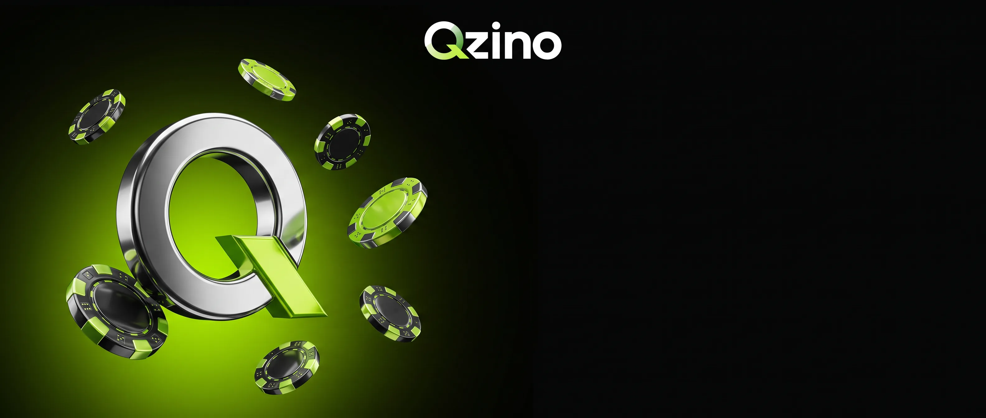 Qzino chrome Q with lime casino chips